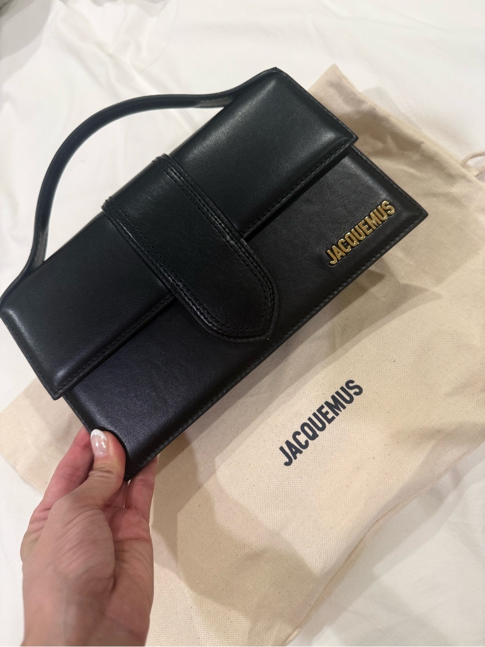 Jacquemus Black Leather Top-Handle Crossbody Bag*AUTHENTIC*